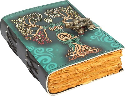 #ad Vintage Leather Journal grimoire Celtic Witch mother Leather Book of Shadows New $25.99