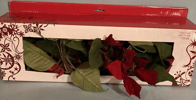 #ad Target Poinsettia Garland Silk Floral 6 Feet With Original Box 2006 $19.99