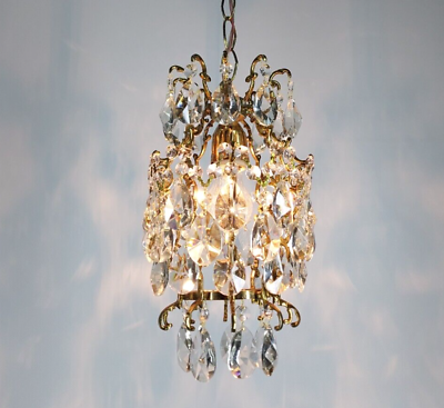 #ad Antique French Chandelier 8quot; chandelier lighting Vintage crystal Chandelier $289.00