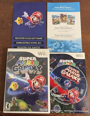 #ad Wii Super Mario Galaxy Complete W Manual CIB TESTED 1DAY FAST FREE SHIPPING $17.99