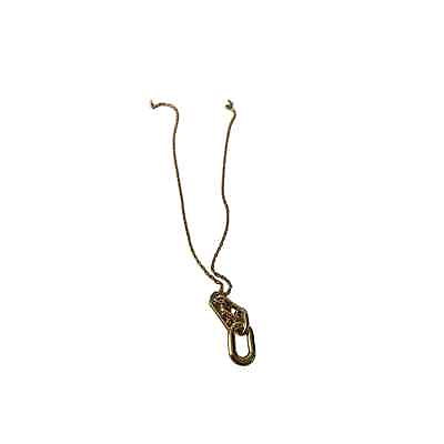 #ad NWT LOFT Women#x27;s Large Chain Pendant Necklace Gold Color $15.30