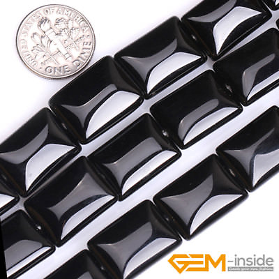 #ad Natural Black Onyx Agate Gemstone Rectangle Beads For Jewelry Making Strand 15quot; $13.59