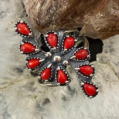 #ad Carolyn Pollack Sterling Red Jasper Cluster Decorated Ring Variety of Sizes $86.25