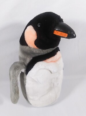 #ad Vintage Sea World Penguin Emperor Plush Hand Puppet Toy 12quot; Gray $8.79