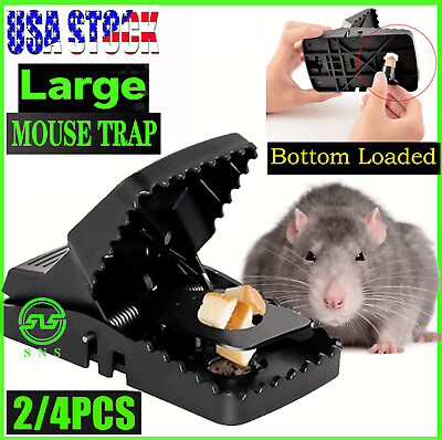 #ad 2 4pcs LARGE Mouse Traps Rat Mice Rodent Killer Snap Trap Reusable Heavy Duty $7.79