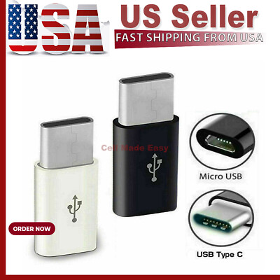 #ad Micro USB Female to Type C Male Adapter Converter Micro B to USB C Connector LOT $1.49