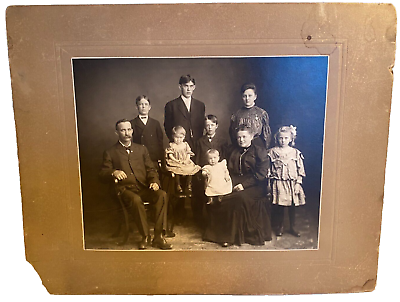 #ad Antique 9x7 Photograph Large Family Early 20th Century $24.99