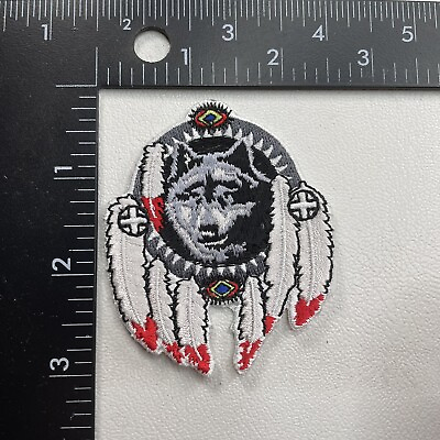 #ad Wolf Head Indian Headdress Patch 06WE $4.99