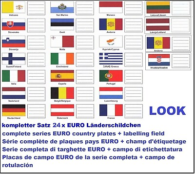 #ad 100 Look 330444 Set 23 Country Labels EURO Flags For 338425 coin sheets Numoh $264.47