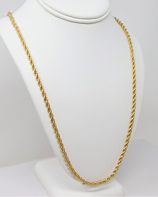 #ad Long 49.9 gram 18 kt Yellow Gold ∼4.8 mm Rope Chain Necklace 25 3 4quot; B4825 $4990.00