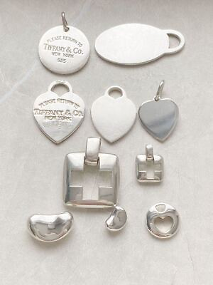 #ad TIFFANYamp;Co pendant necklace top open cross heart bean set of 10 $368.00