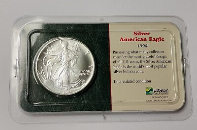 #ad New Silver American Eagle 1994 Coin Sealed $299.00