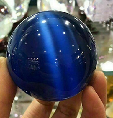#ad Rare Natural 40mm Cat#x27;s Eye Stone Balls Quartz Crystal Reiki Healing Sphere $8.69