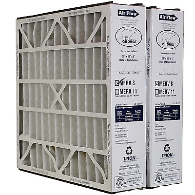 #ad Trion Air Bear 255649 103 2 Pack Pleated Furnace Air Filter 20quot;x20quot;X5quot; MERV 8 $59.95