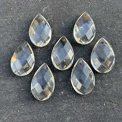 #ad #ad Vintage Lot of 10 Teardrop Chandelier Crystal Clear Pendeloques 2.5” Prisms $29.95
