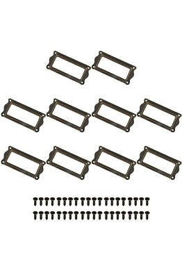 #ad 10PCS Bronze Label Frame 2.52x 1.22quot; Tag Name Card Label Holders Furniture File $12.00