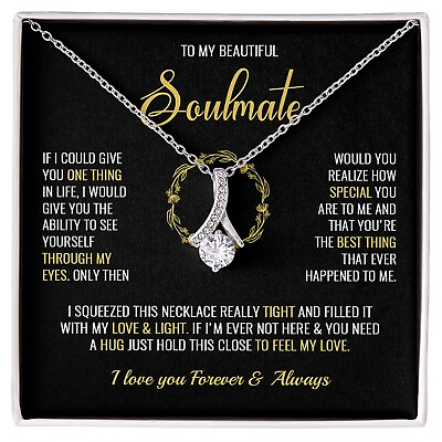 #ad To My Soulmate Necklace Valentine Gift For Wife Necklace Gift For Girlfriend $28.99