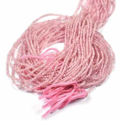#ad Newly Added 2 2.5mm Dainty Rose Quartz Faceted Gemstone 5 Strands Beads 13quot; $37.00