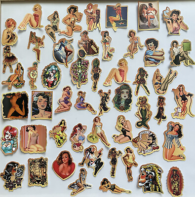 #ad 50 Pack Oldies Retro Vintage Sexy Pin up Girl vinyl stickers Island Girls $8.99