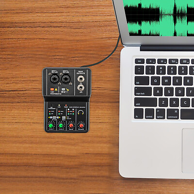 #ad Audio Mixer Usb Dj Sound Mixing Console Amplifier Studio Live Party 2 Channel $27.00
