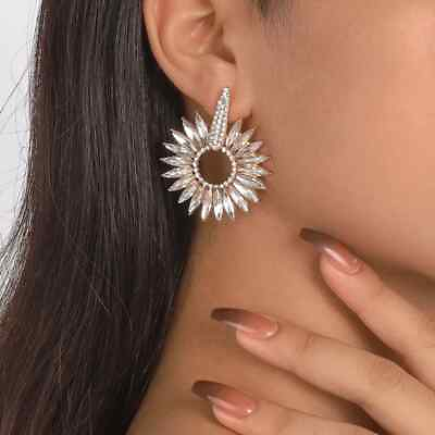 #ad #ad Clear Crystal Rhinestone Chandelier Drop Dangle Earrings Women Gold Wedding $13.95