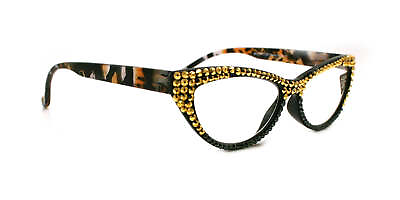 #ad Lynx Bling Women Reading Glasses W Full TOP Golden Shadow Genuine Europea $64.99