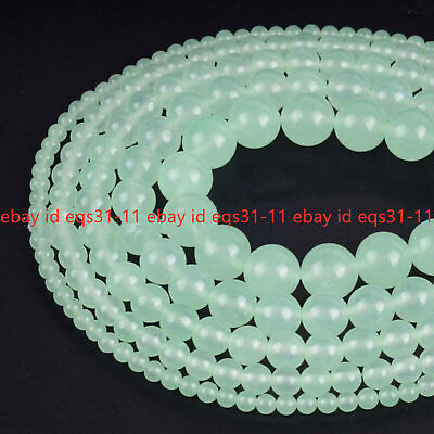 #ad Beautiful Natural 4 6 8 10 12 14mm Light Green Jade Gemstone Loose Beads 15quot; AAA $3.59