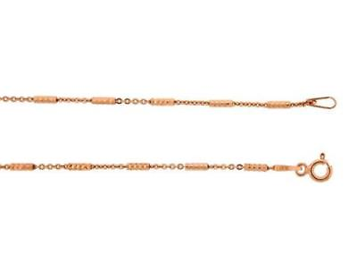 #ad Sterling Silver Cable Chain 925 Rose Gold Plated Chain Diamond Cut Bar Accents $28.97