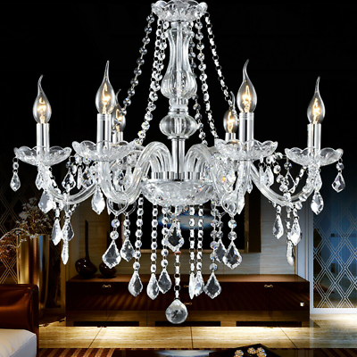 #ad E12 Elegant Crystal Candle Decoration Chandelier Pendant Ceiling Light 6 Lamp US $63.99