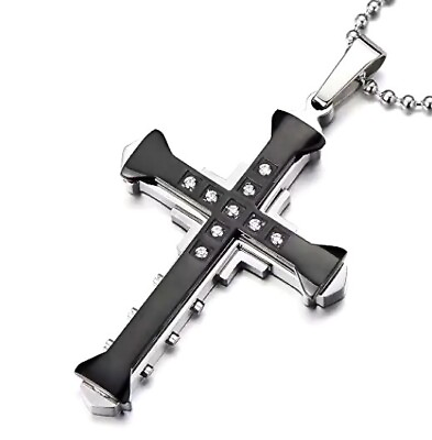 #ad #ad Cross Necklace for Men Religious Crucifix Pendant Cross Pendant Necklace Women $9.94