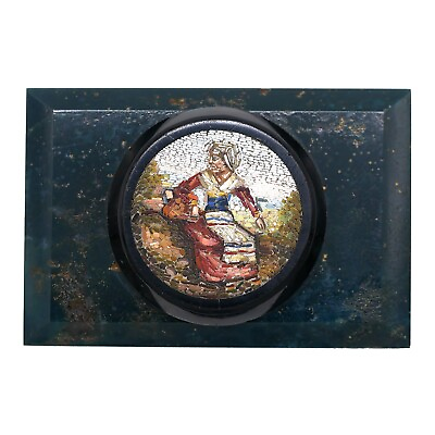#ad 3687 19th century Micro Mosaic Paperweight ? . Roma Micromosaic $1400.00
