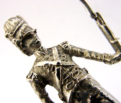 #ad SOLID CAST STERLING SILVER SOLDIER SCOTS GUARDS FUSILIERS FIGURE 1978 MILITARY GBP 115.00