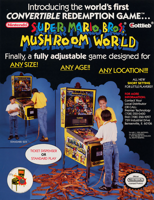 #ad Super Mario Bros Mushroom World Pinball Glossy Promo Ad Poster Unframed A0684 $22.98
