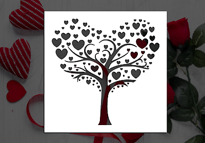#ad Heart Tree Reusable Stencil Many Sizes $24.46