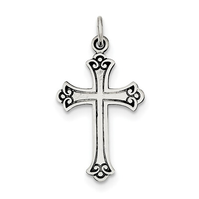 #ad Sterling Silver Antiqued Cross Pendant QC452 $47.99