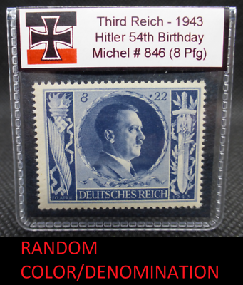 #ad Adolf Hitler 1943 WW2 54th Birthday Stamp Third Reich Nazi Germany MNH Pfennig $6.88