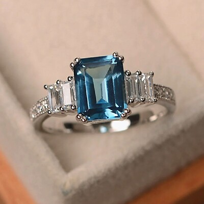 #ad Romantic Wedding Jewelry Cubic Zirconia 925 Silver Ring Women Gift Size 6 10 C $2.91