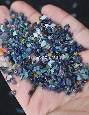 #ad 100 PCS Lot AAA Quality Natural Ethiopian Black Opal Rough Loose Gemstone $6.99