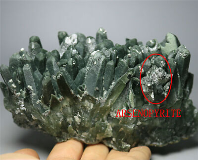 #ad 1.93LB 100% Natural Green Quartz Crystal Clusteramp;ARSENOPYRITE Mineral Specimen $251.16