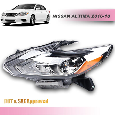 #ad Halogen Headlight Left Fit For Nissan Altima 2016 2017 2018 Chrome Housing LH $64.90