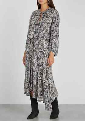 #ad Etoile Isabel Marant Laureli Printed Dress M 38 Women#x27;s Casual Paisley NEW 35764 $103.98