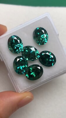 #ad 10 Ct 5 Pcs Green Color VVS1 Oval Diamond Stone Certified Loose Gemstone $169.40