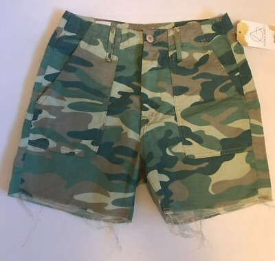 #ad Mother Green amp; Brown Camouflage quot;The Shaker Crop Shortquot; Shorts Size 24 $36.38