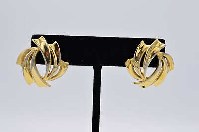 #ad Givenchy Vintage Statement Earrings Gold Abstract Runway 80s Signed AS IS BinAB $31.96