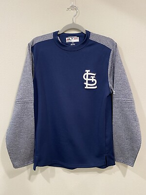 #ad St Louis Cardinals Majestic Authentic Blue Thermabase Long Sleeve Shirt Mens S $18.00