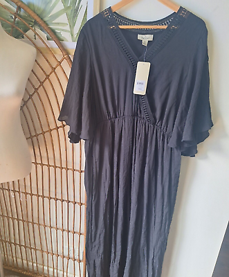 #ad New BEME Plus Size 16 Sleeve Lace Dress Bohemian Maxi Hippie Boho Curvy RRP $100 AU $25.79
