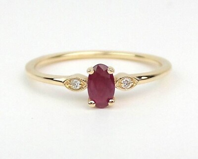#ad Anniversary Gift For Her Natural Ruby Cocktail Ring Size 6 10k Yellow Gold $269.99