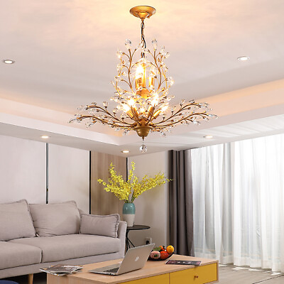 Modern Crystal Chandelier Glass LED Ceiling Light Fixture Hanging Pendant Lamp $89.99