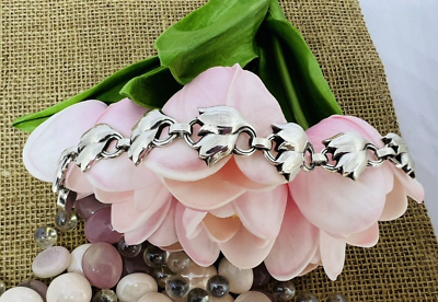 #ad Georg Jensen Denmark Sterling Silver Tulip Vintage Bracelet 100B 7quot; long $749.00