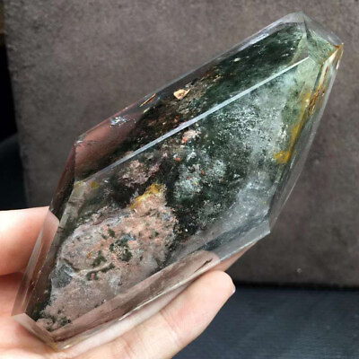 #ad 332g Top Natural Ghost phantom quartz crystal Mineral specimen Decor Reiki Tower $256.50
